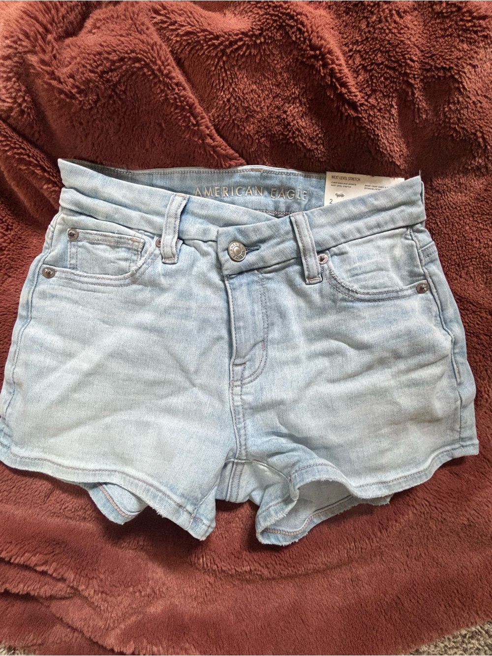 NWT-American Eagle CURVY HIGH-RISE SHORTIE  High Waist Women's Denim Shorts